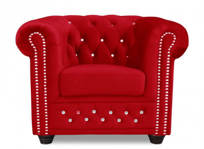 Chair Design Upholstery Modern Textile Fabric Red TV 1 Seater Chesterfield New